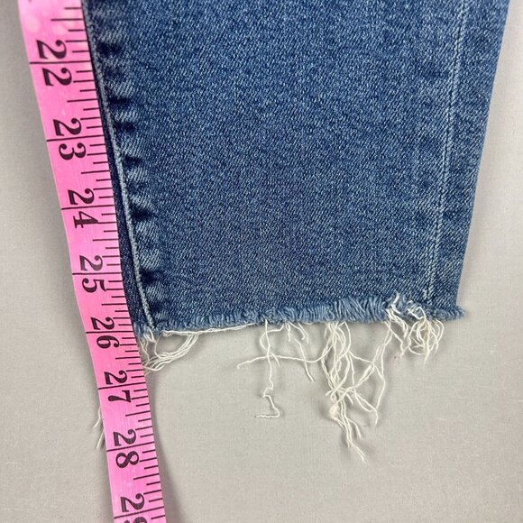 7 for All Mankind Roxanne Ankle Raw Hem Jeans Womens 29 Blue Five Pocket 7FAM - Picture 9 of 13